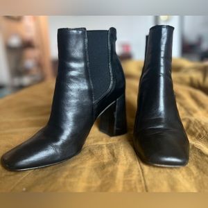 Sam Edelman black square toe ankle boots